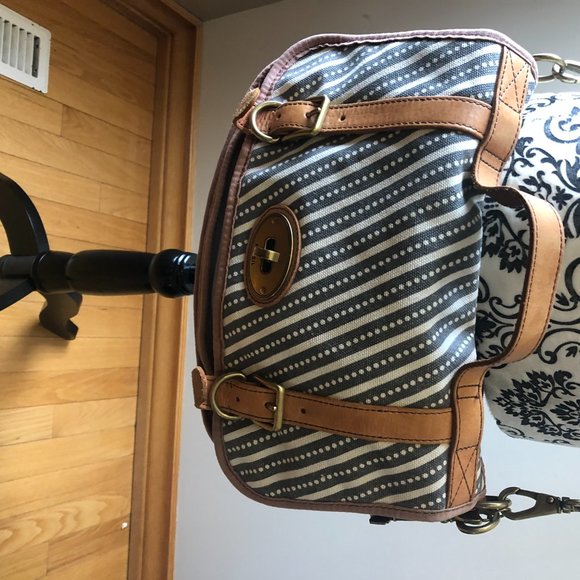 FOSSIL canvas leather messenger portfolio brief - Picture 3 of 11